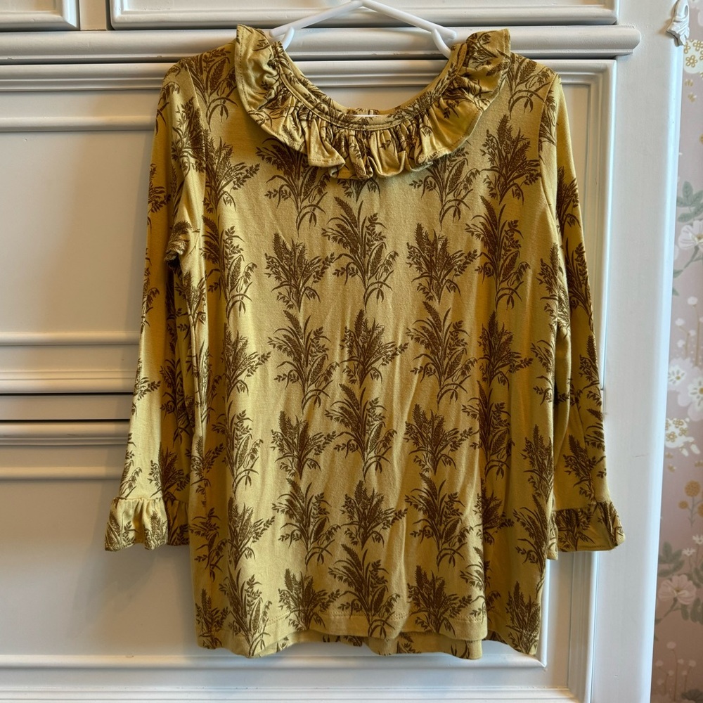 Kate Quinn Girls  Bamboo Ruffle Wheat Tunic Top